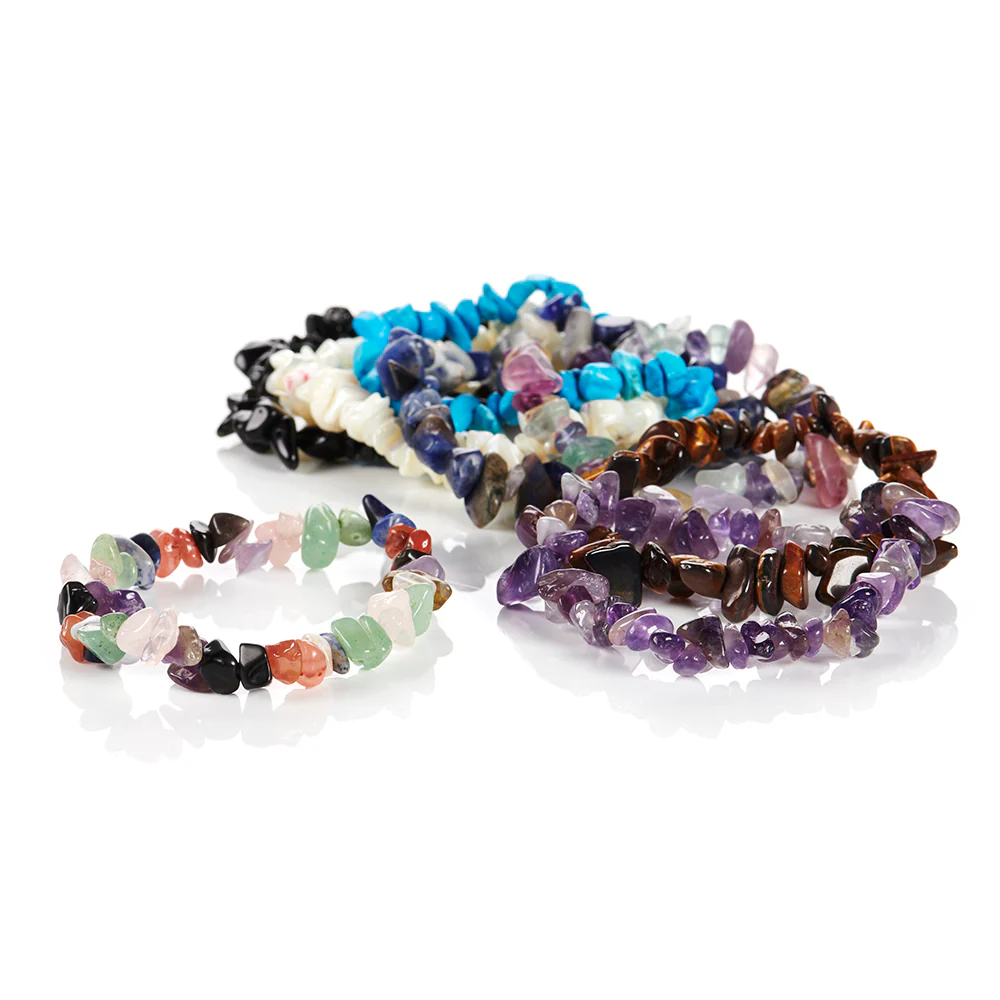 British Fossils Real Gemstones Bracelet Set of 3