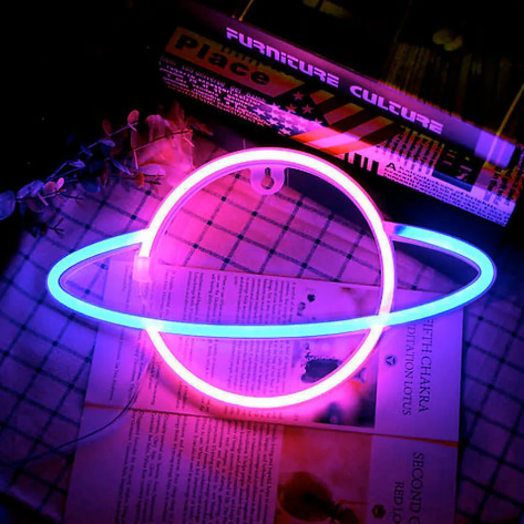 Neon Style Saturn LED Light - Image 4