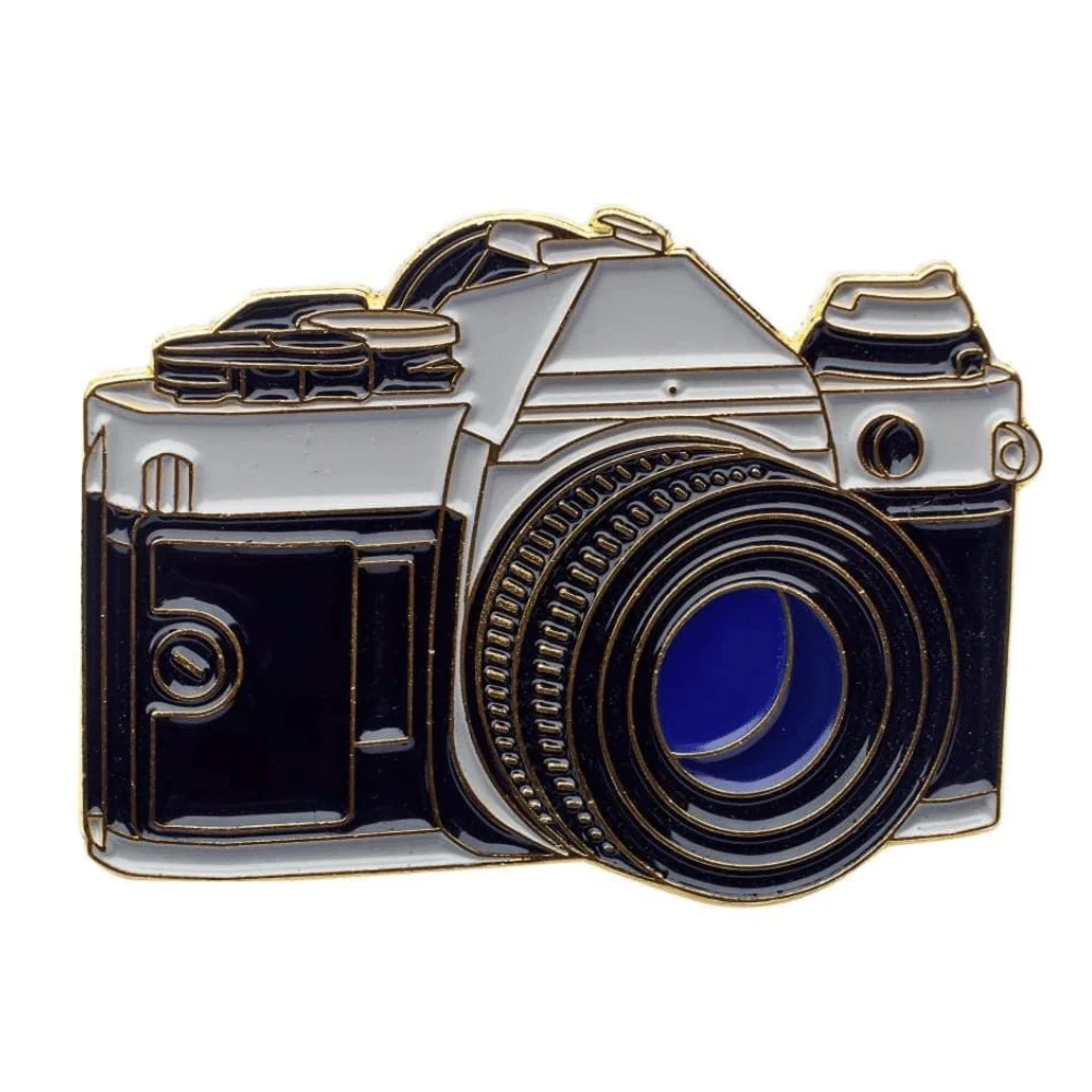 SLR Camera 1 Pin Badge - Gold-plated Brass