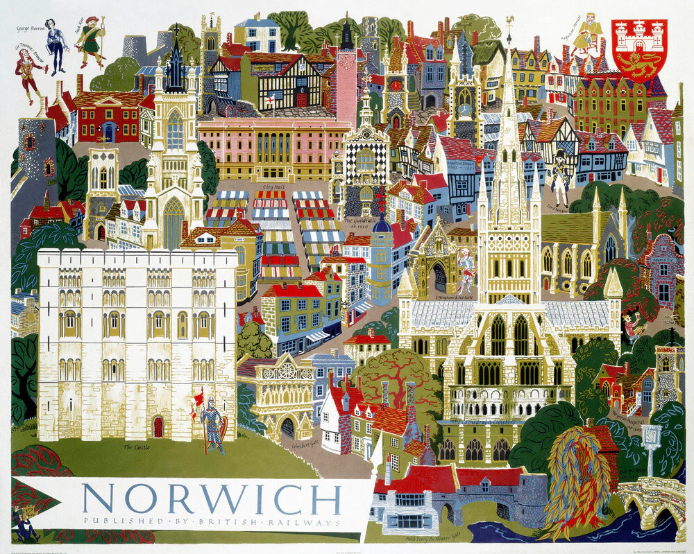 'Norwich', BR poster, c 1950s.