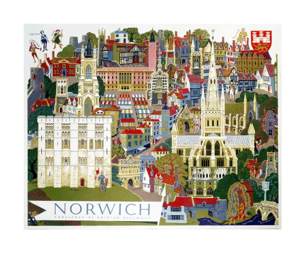 'Norwich', BR poster, c 1950s. - Image 29