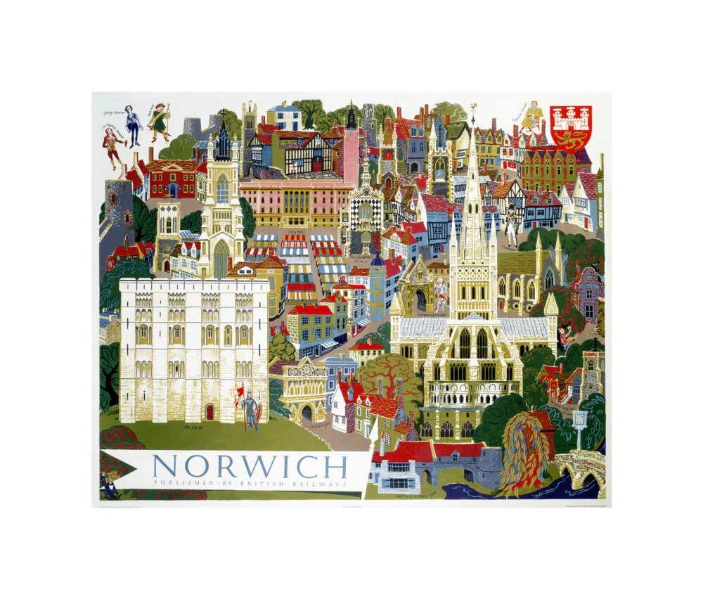 'Norwich', BR poster, c 1950s. - Image 60