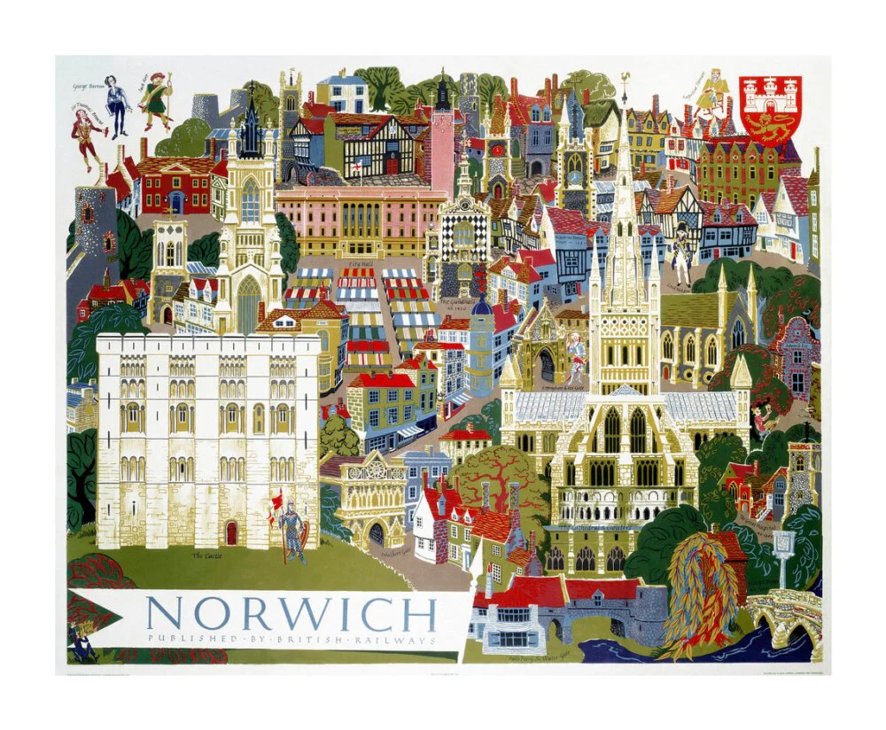 'Norwich', BR poster, c 1950s. - Image 63