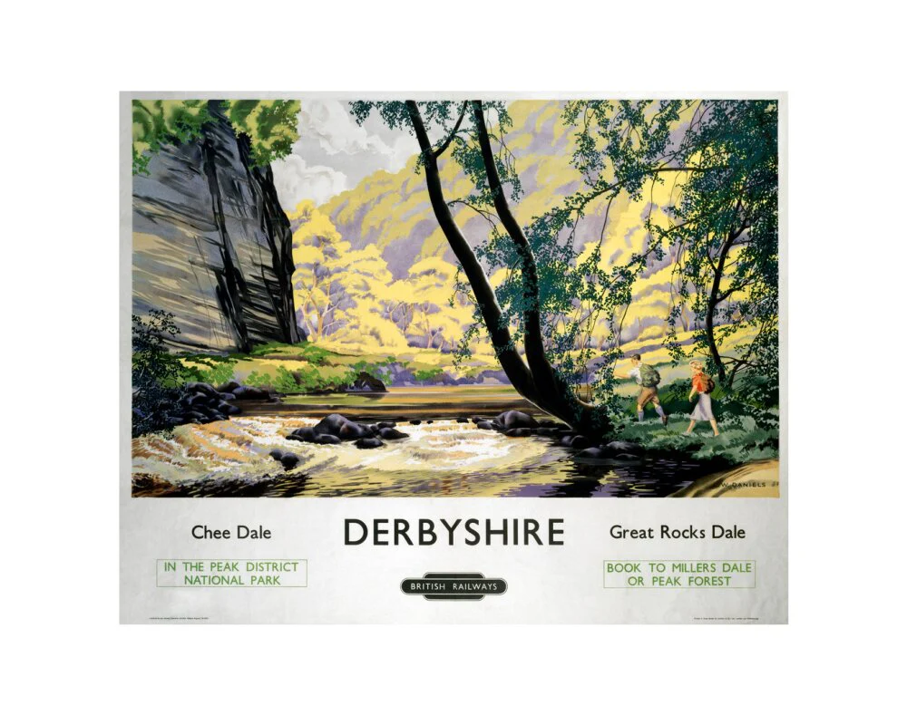 'Derbyshire - Chee Dale and Great Rocks Dale' BR (LMR) poster, c 1950s. - Image 2