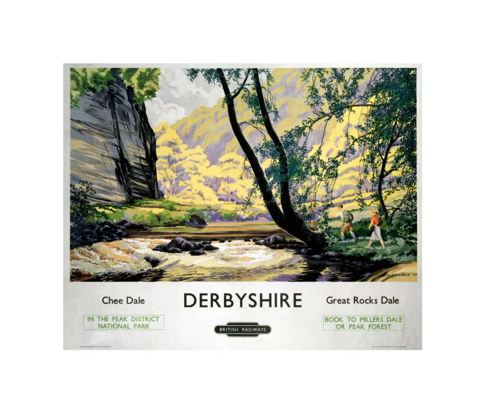 'Derbyshire - Chee Dale and Great Rocks Dale' BR (LMR) poster, c 1950s. - Image 60
