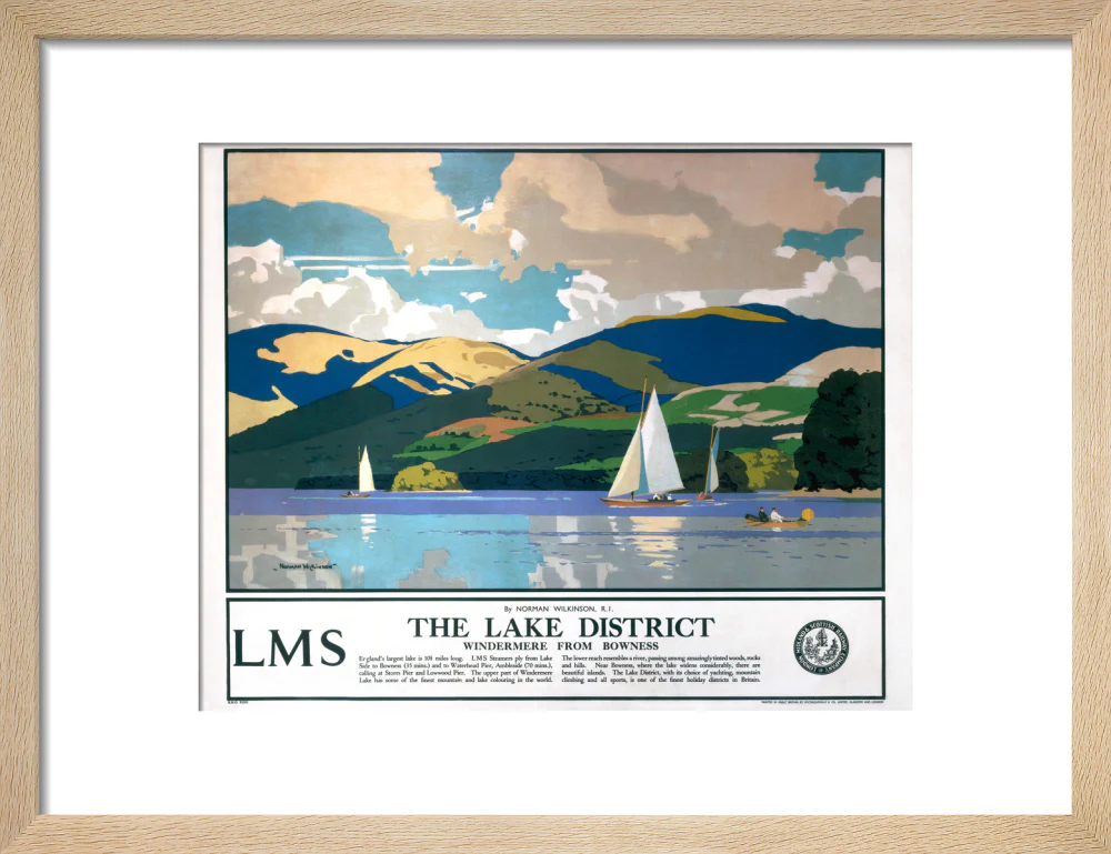 'The Lake District - Windermere from Bowness', LMS poster, 1923-1947. - Image 11