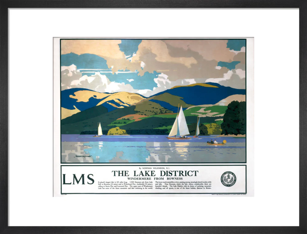 'The Lake District - Windermere from Bowness', LMS poster, 1923-1947. - Image 13