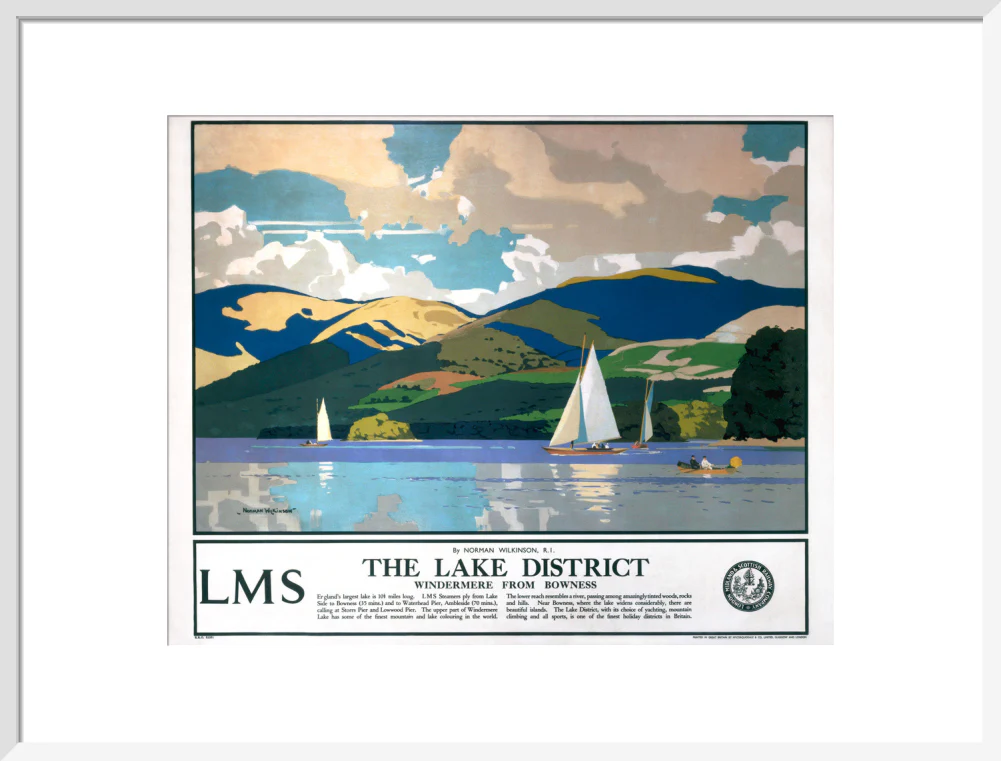 'The Lake District - Windermere from Bowness', LMS poster, 1923-1947. - Image 19