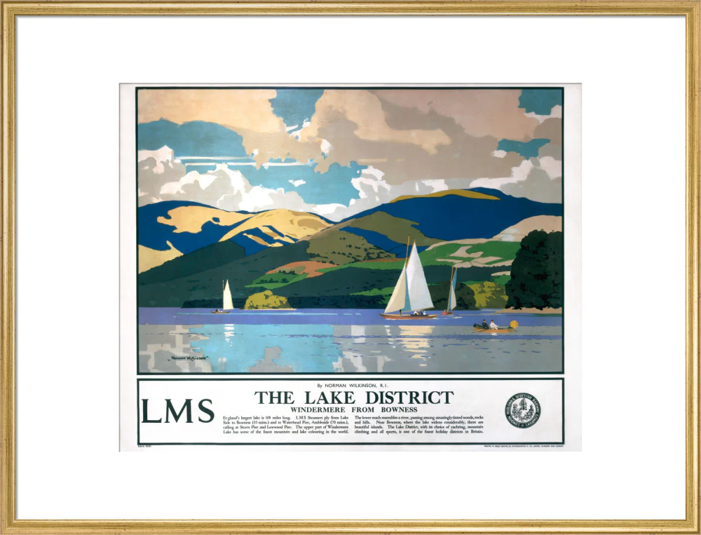 'The Lake District - Windermere from Bowness', LMS poster, 1923-1947. - Image 25