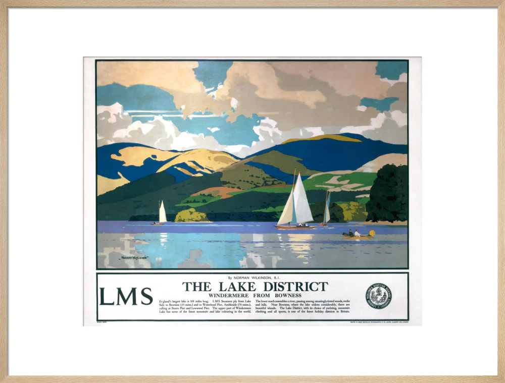 'The Lake District - Windermere from Bowness', LMS poster, 1923-1947. - Image 26