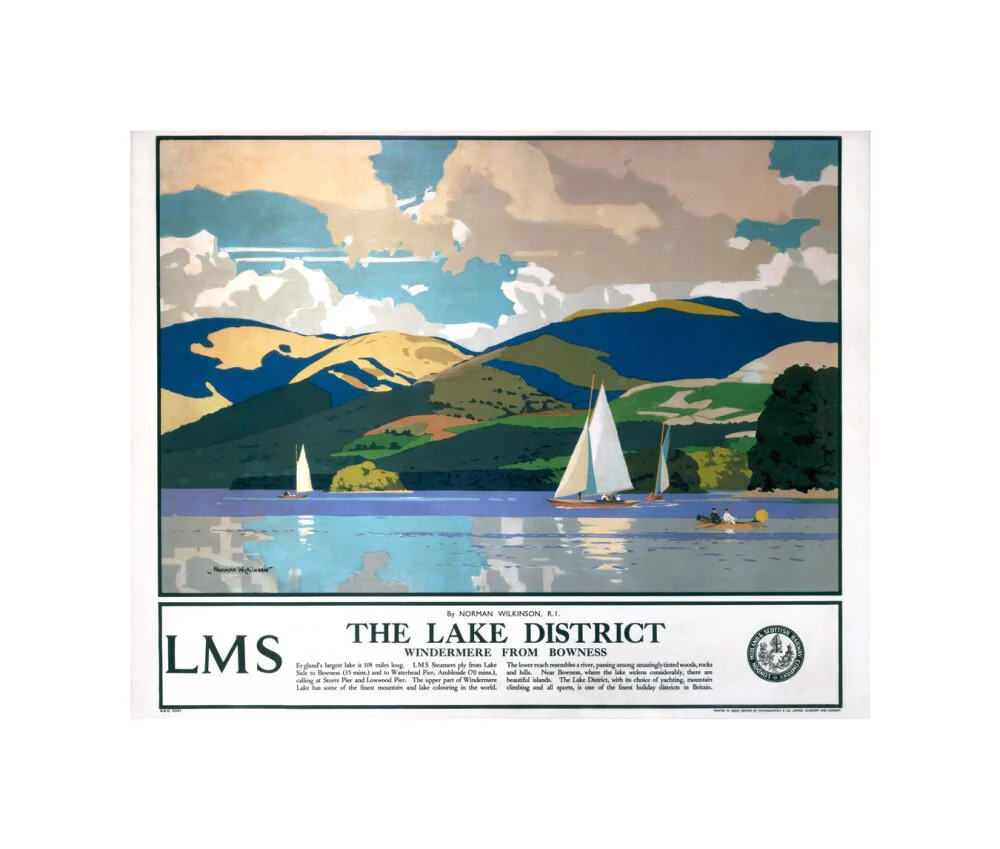 'The Lake District - Windermere from Bowness', LMS poster, 1923-1947. - Image 27
