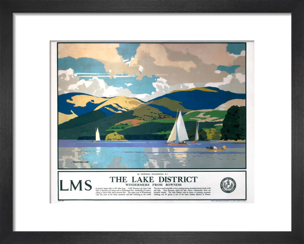 'The Lake District - Windermere from Bowness', LMS poster, 1923-1947. - Image 3