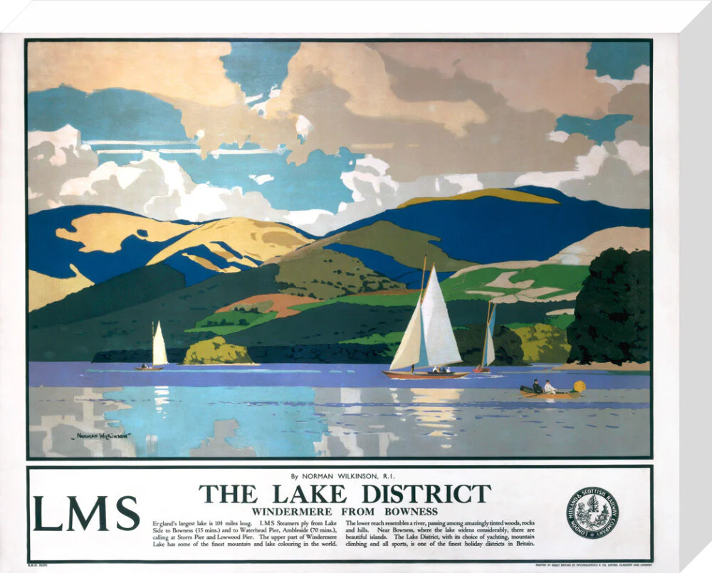 'The Lake District - Windermere from Bowness', LMS poster, 1923-1947. - Image 32