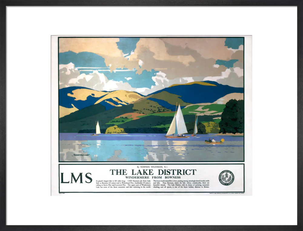 'The Lake District - Windermere from Bowness', LMS poster, 1923-1947. - Image 51