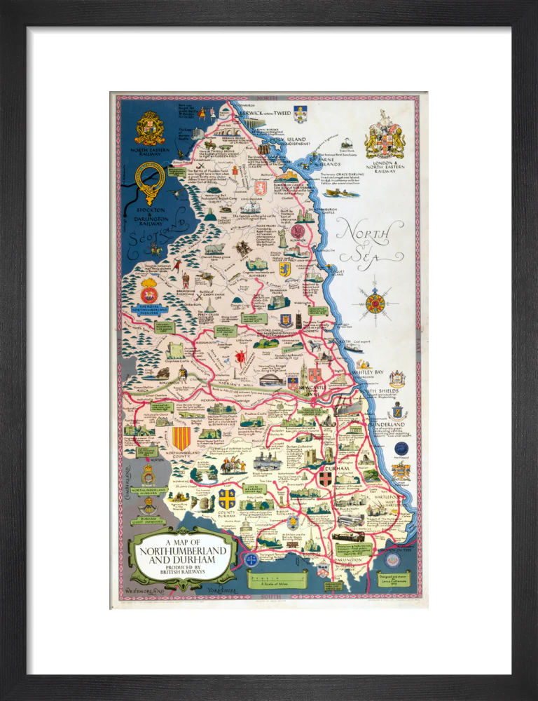 Map of Northumberland and Durham, BR (NER) poster, 1949. - Image 41