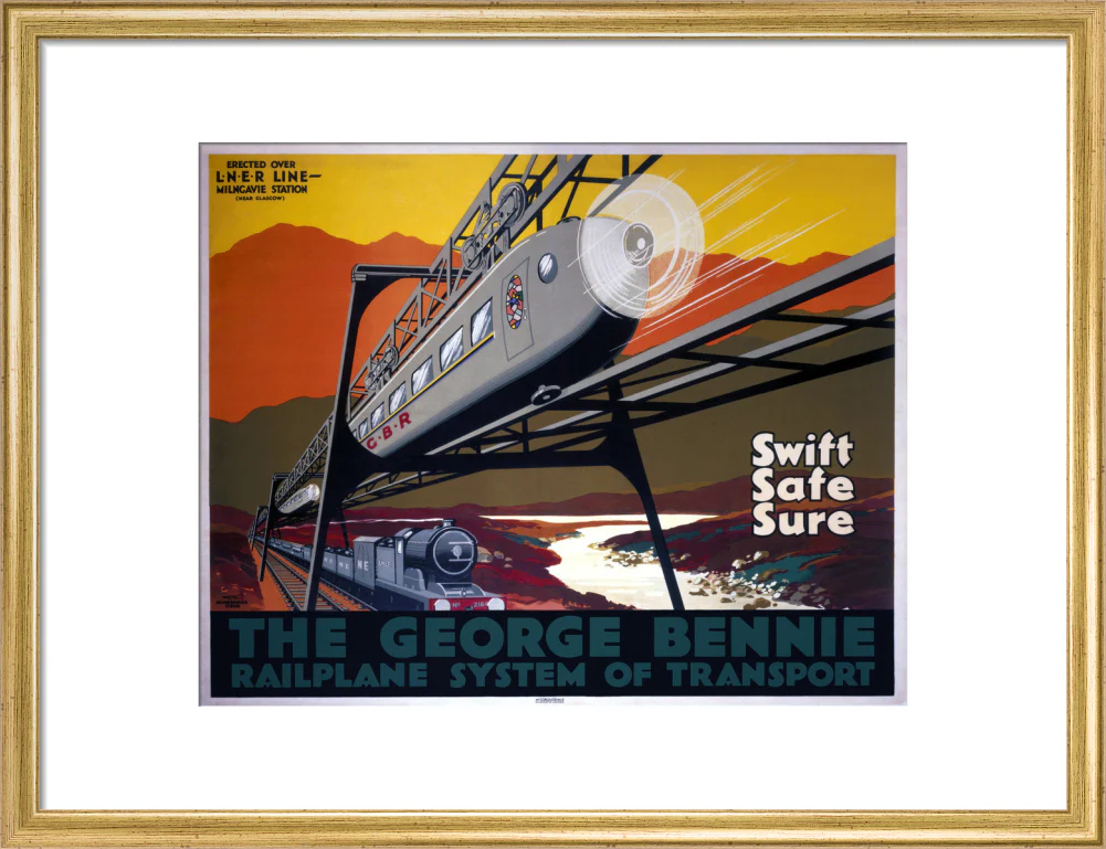'The George Bennie Railplane', LNER poster, 1929. - Image 15