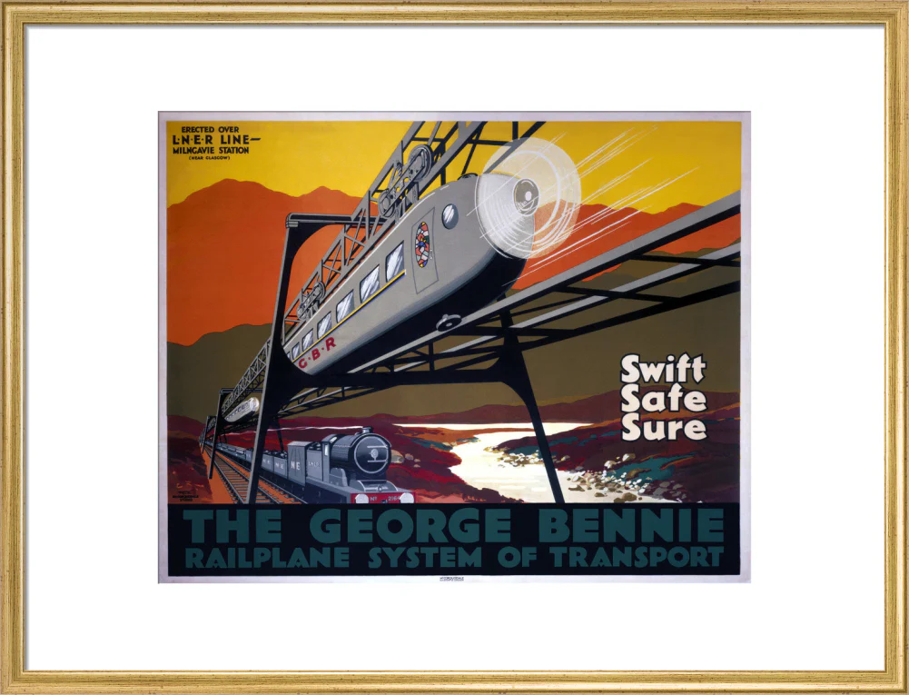 'The George Bennie Railplane', LNER poster, 1929. - Image 20