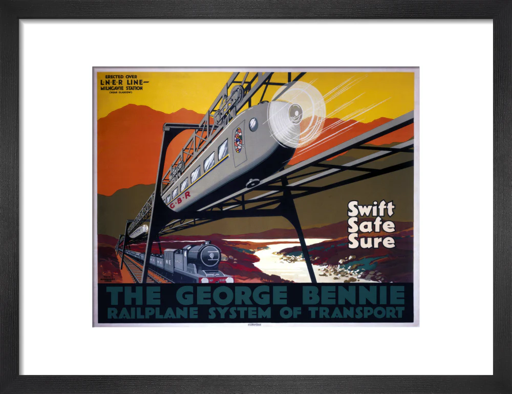 'The George Bennie Railplane', LNER poster, 1929. - Image 41