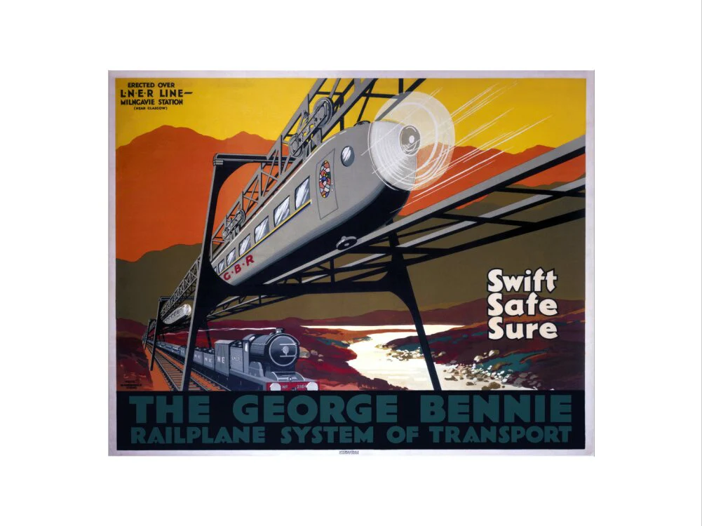 'The George Bennie Railplane', LNER poster, 1929. - Image 45