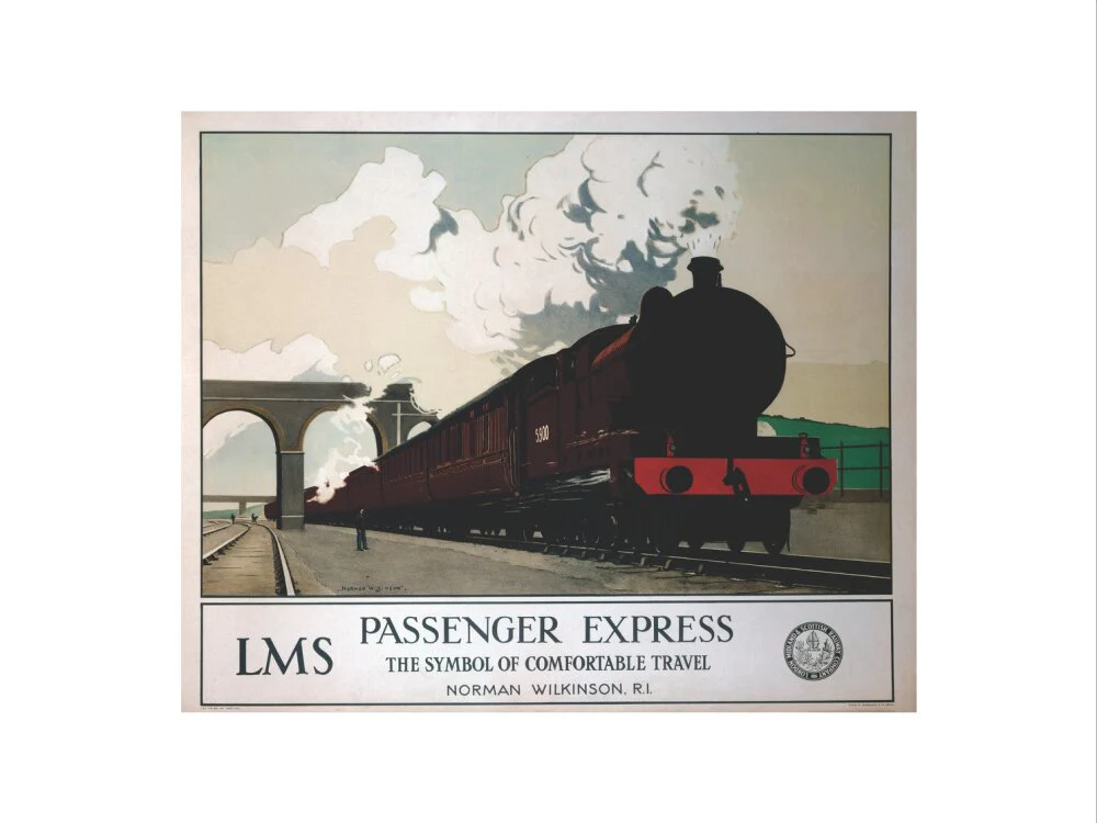 'Passenger Express', LMS poster, 1930s. - Image 45