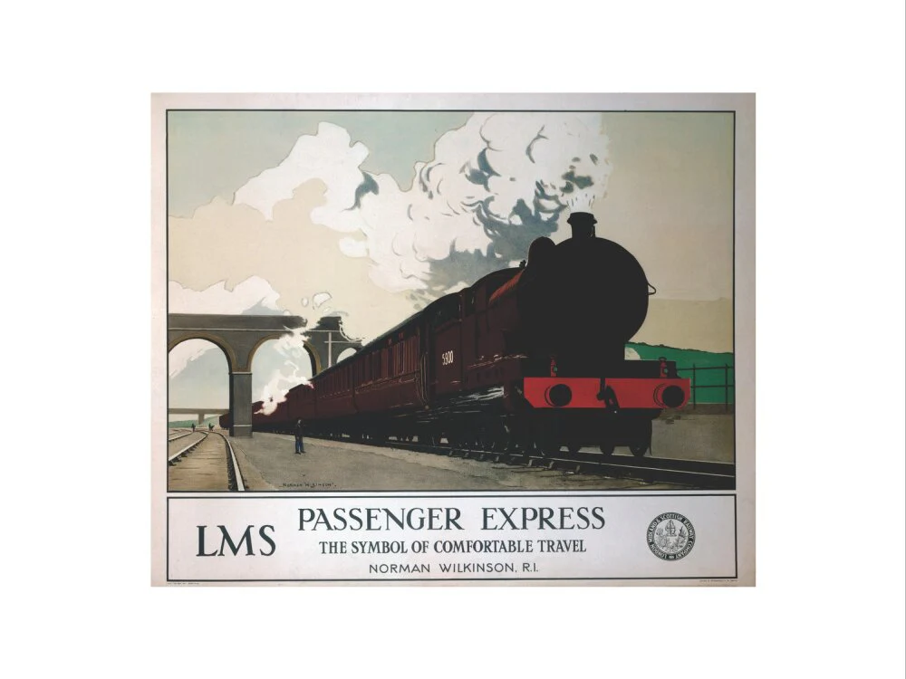 'Passenger Express', LMS poster, 1930s. - Image 50