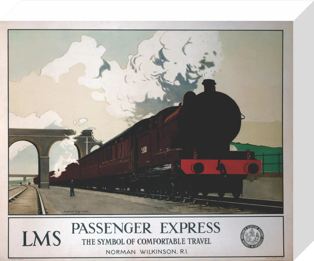 'Passenger Express', LMS poster, 1930s. - Image 64