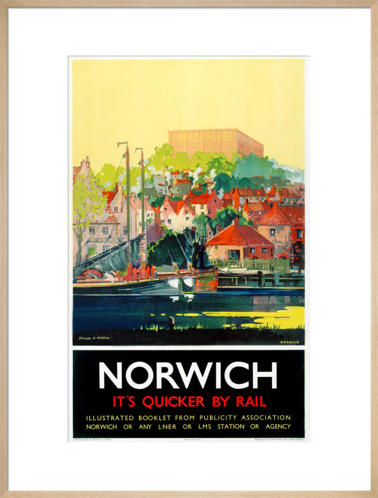 'Norwich - It's Quicker by Rail', LNER poster, 1930s. - Image 26