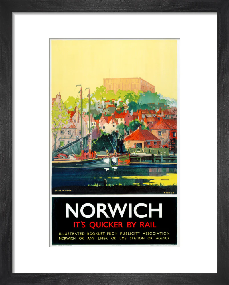 'Norwich - It's Quicker by Rail', LNER poster, 1930s. - Image 3