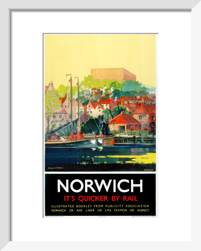 'Norwich - It's Quicker by Rail', LNER poster, 1930s. - Image 37