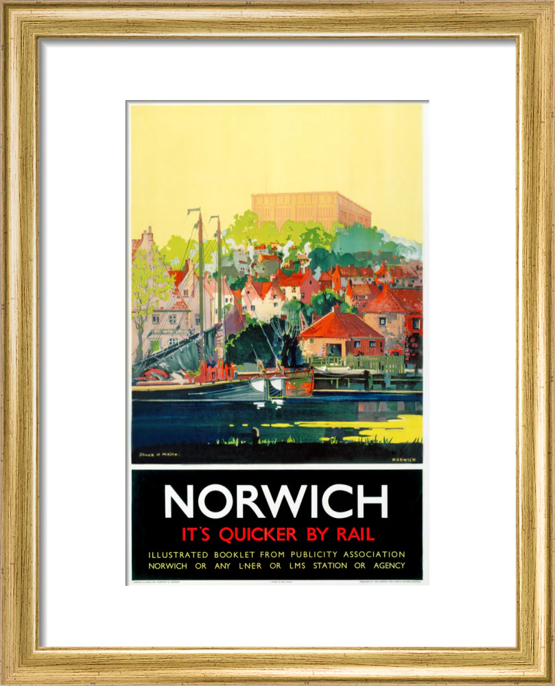 'Norwich - It's Quicker by Rail', LNER poster, 1930s. - Image 38