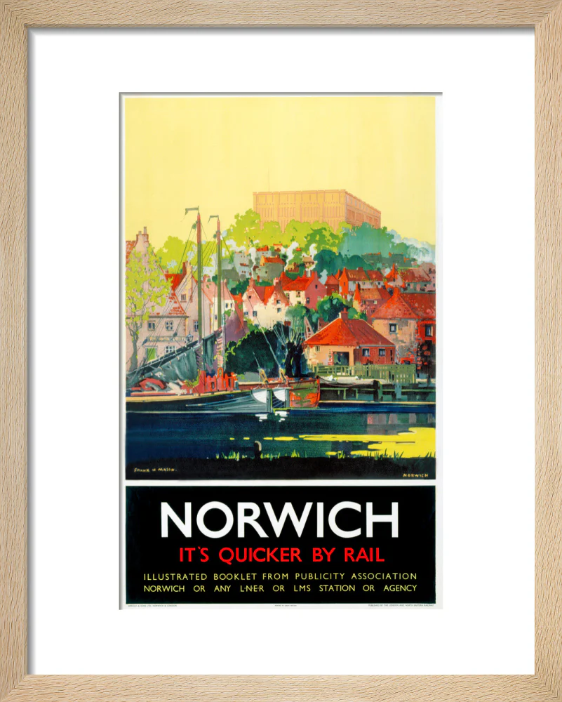 'Norwich - It's Quicker by Rail', LNER poster, 1930s. - Image 39