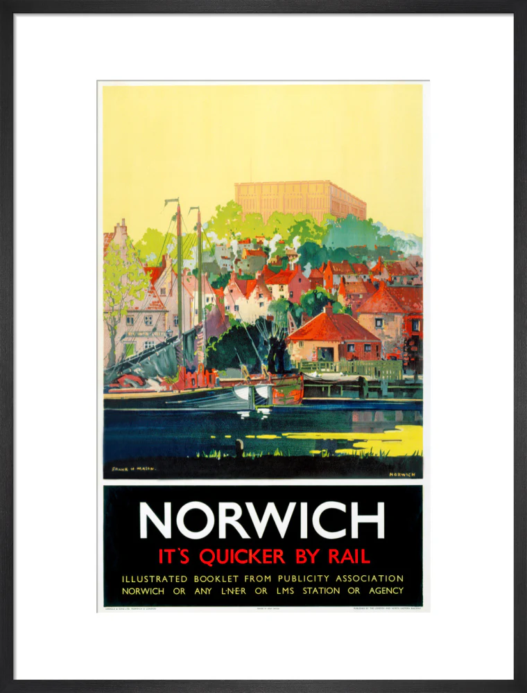 'Norwich - It's Quicker by Rail', LNER poster, 1930s. - Image 51