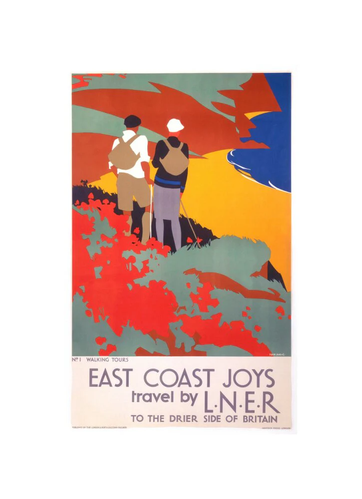 'East Coast Joys No 1 - Walking Tours', LNER poster, 1931. - Image 27