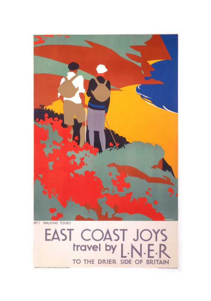 'East Coast Joys No 1 - Walking Tours', LNER poster, 1931. - Image 28