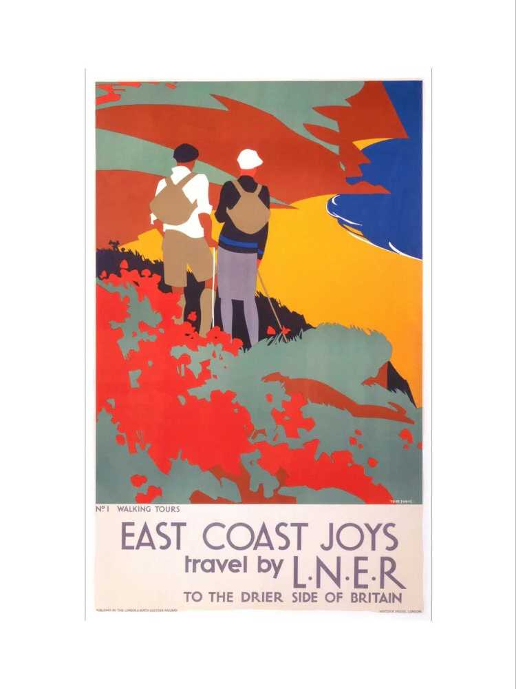 'East Coast Joys No 1 - Walking Tours', LNER poster, 1931. - Image 40