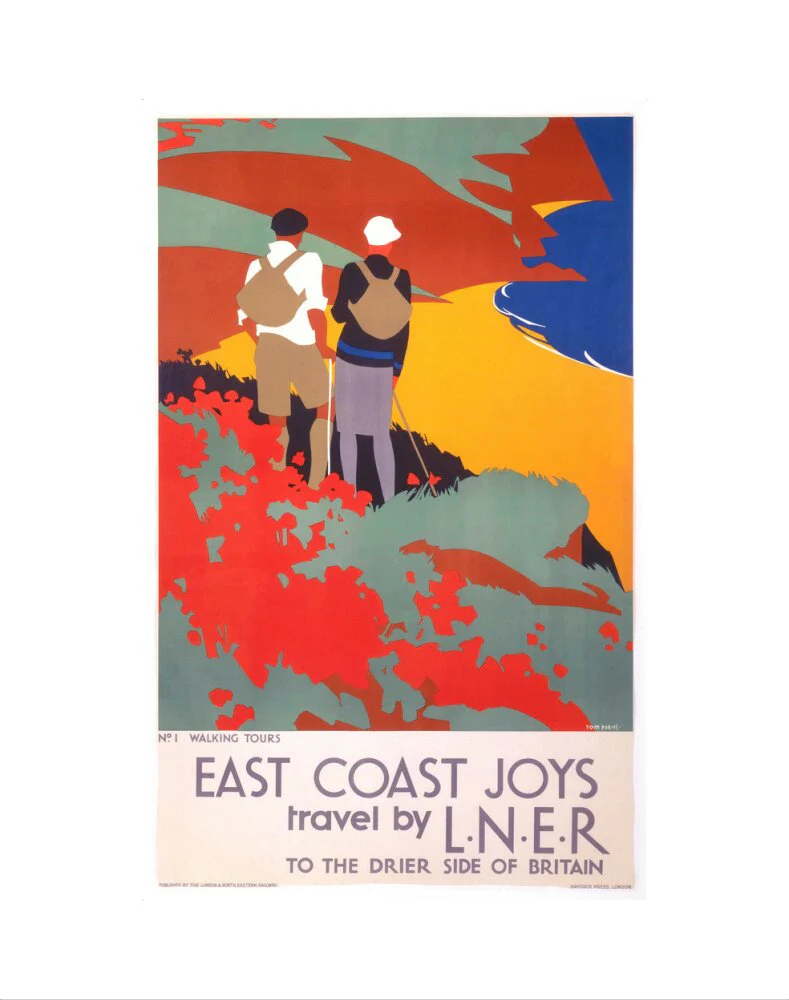 'East Coast Joys No 1 - Walking Tours', LNER poster, 1931. - Image 42