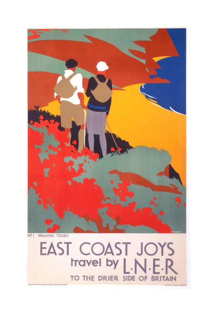 'East Coast Joys No 1 - Walking Tours', LNER poster, 1931. - Image 69