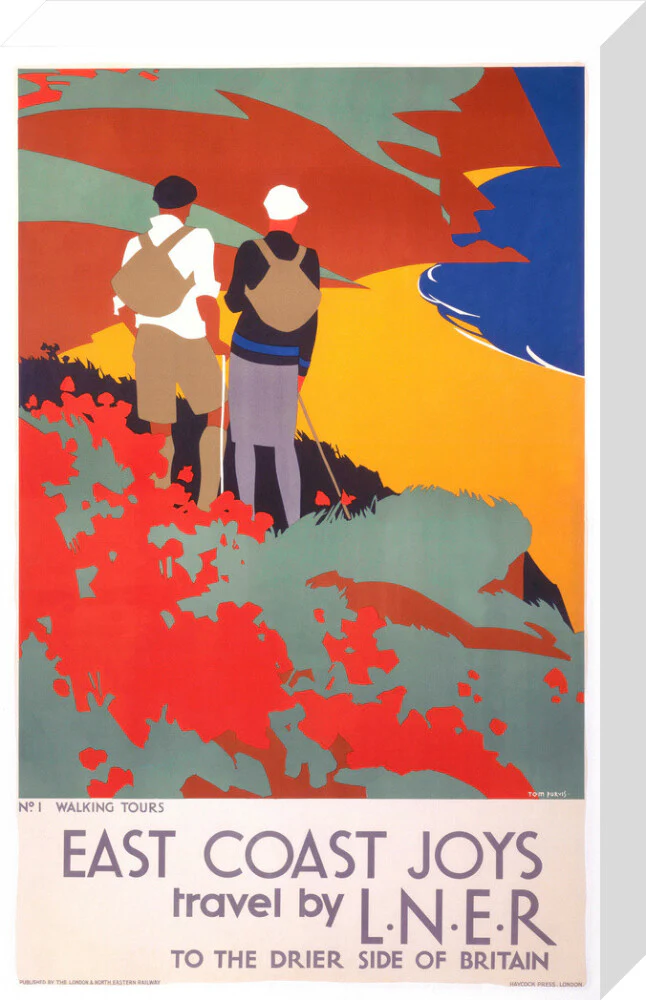 'East Coast Joys No 1 - Walking Tours', LNER poster, 1931. - Image 72