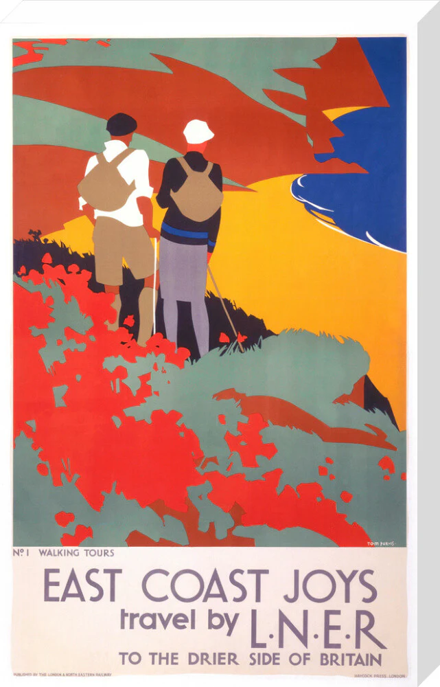 'East Coast Joys No 1 - Walking Tours', LNER poster, 1931. - Image 73