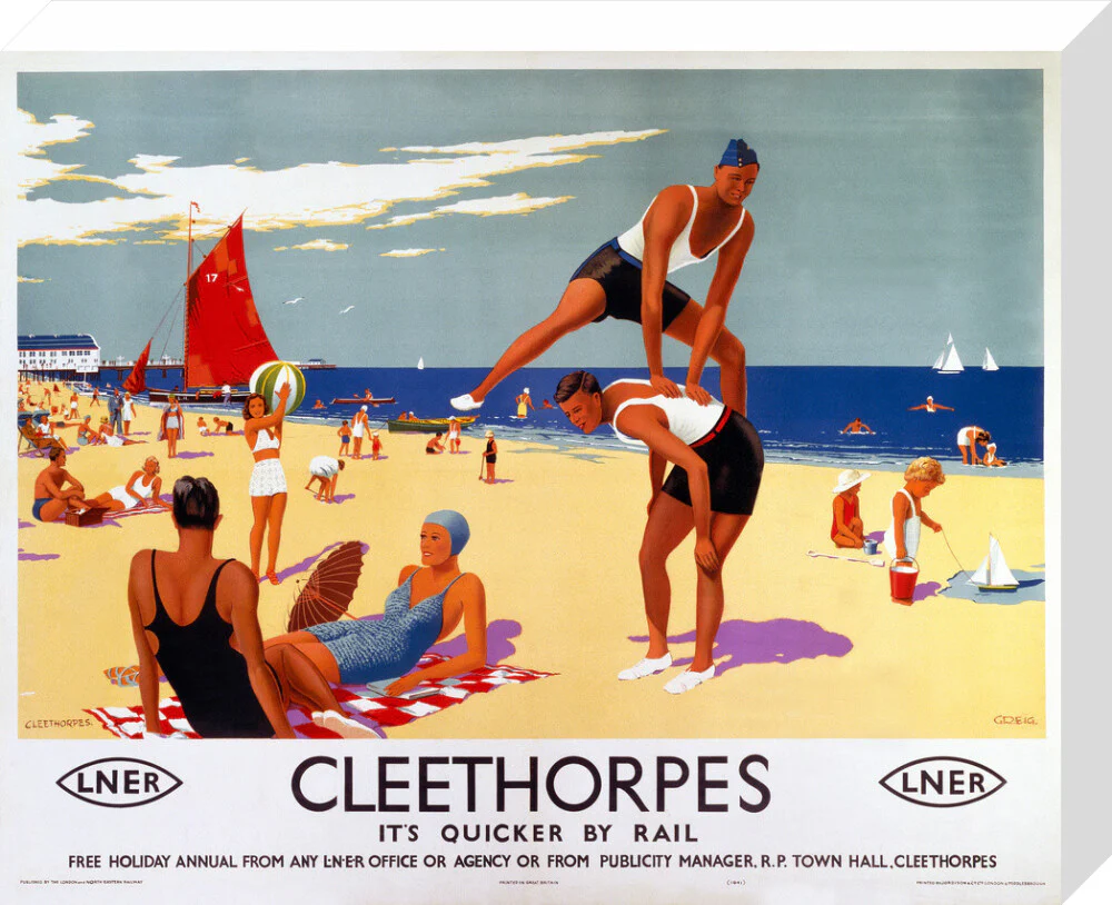 'Cleethorpes: It's Quicker by Rail', LNER poster, 1941. - Image 65