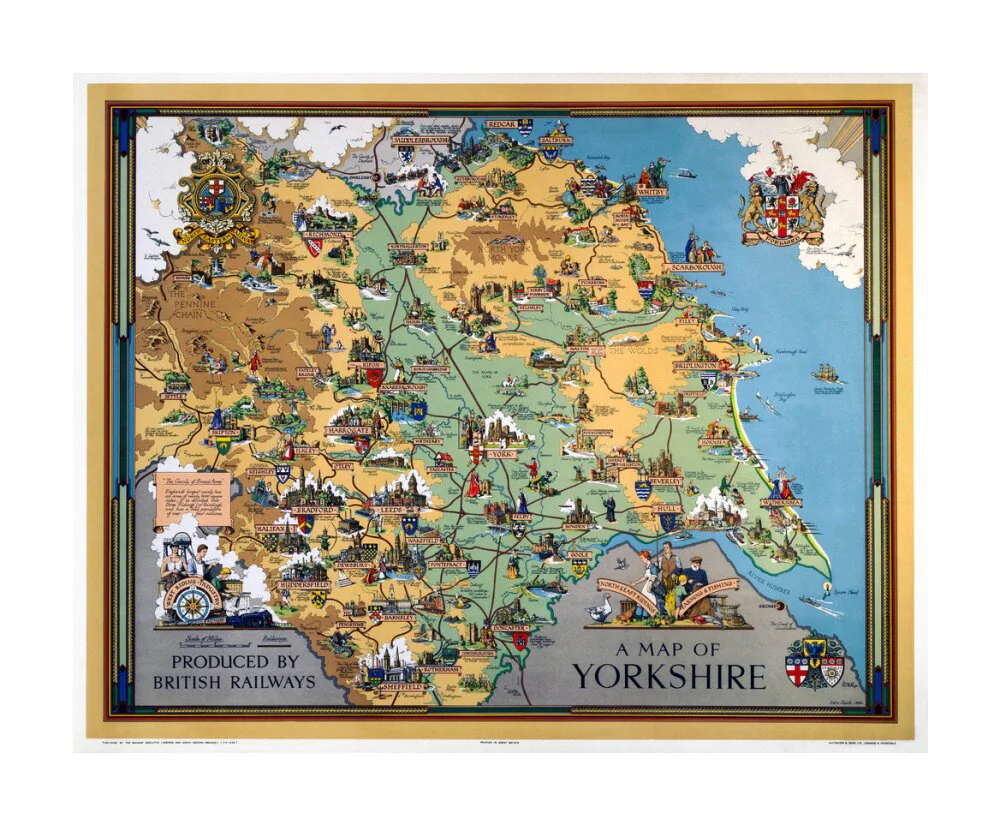 'A Map of Yorkshire', BR poster, 1949. - Image 29