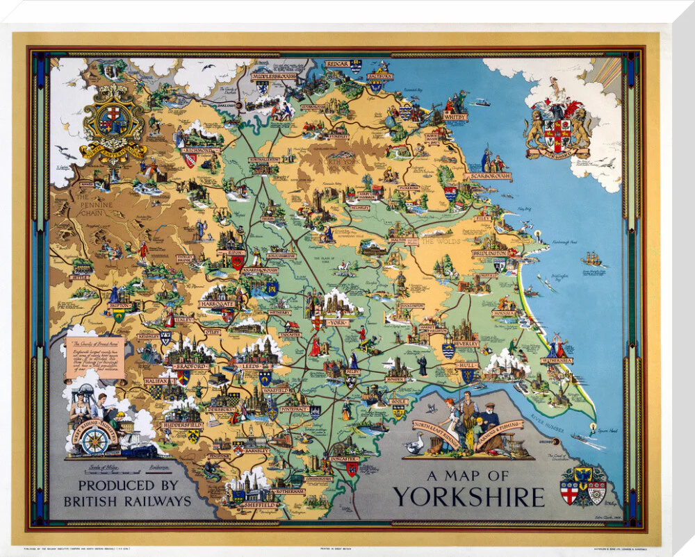 'A Map of Yorkshire', BR poster, 1949. - Image 99