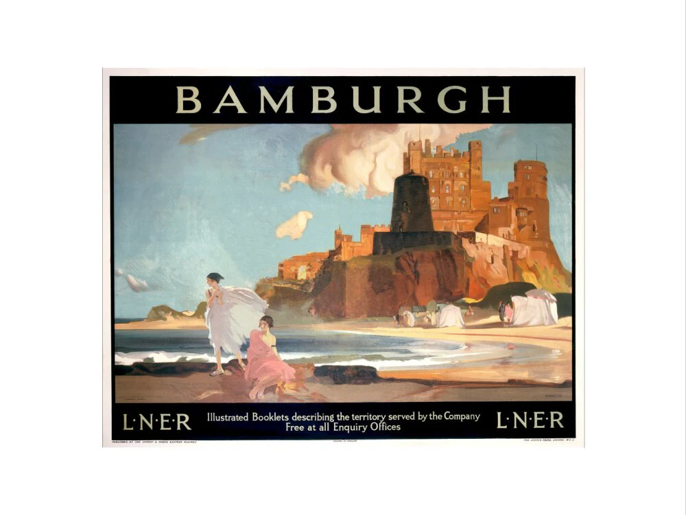 'Bamburgh', LNER poster, 1925. - Image 55