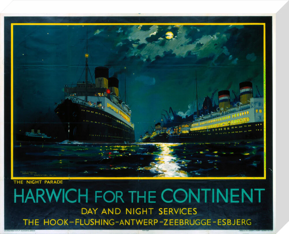 'Harwich for the Continent ', LNER poster, 1934. - Image 65