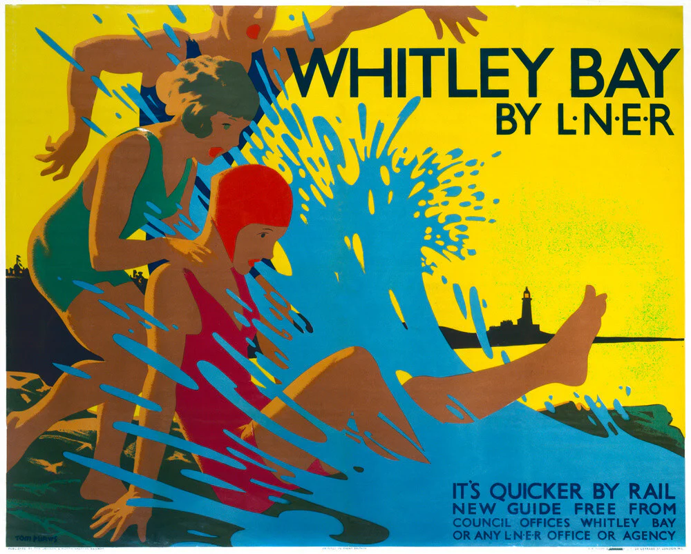 'Whitley Bay by LNER', LNER poster, c 1930s.