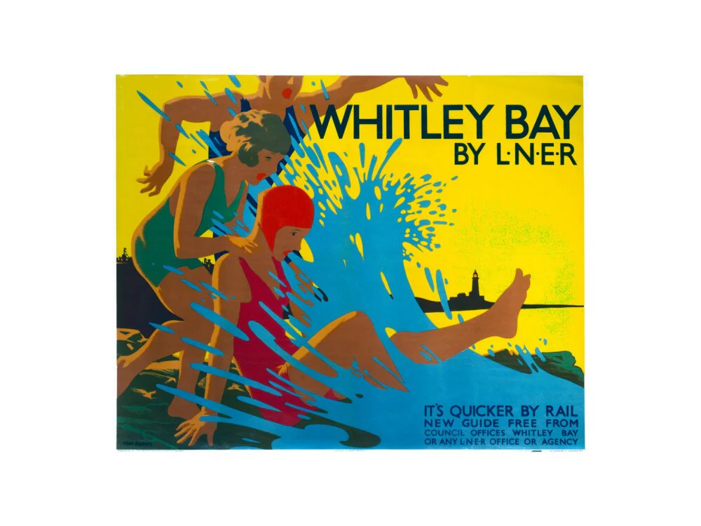 'Whitley Bay by LNER', LNER poster, c 1930s. - Image 55