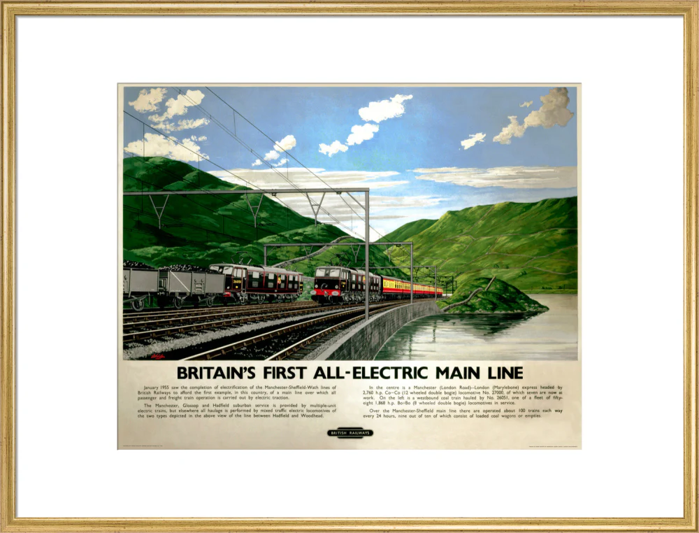 'Britain's First All-Electric Main Line', BR poster, 1955. - Image 25