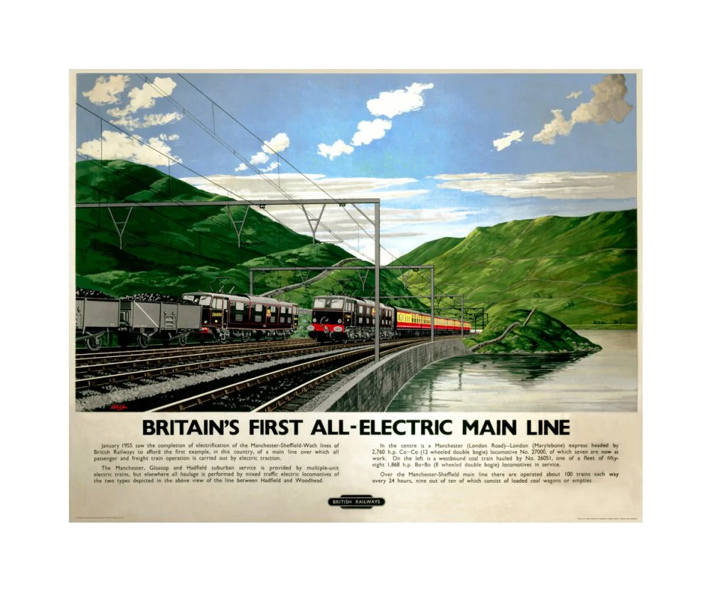 'Britain's First All-Electric Main Line', BR poster, 1955. - Image 28