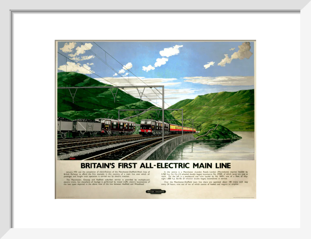 'Britain's First All-Electric Main Line', BR poster, 1955. - Image 75