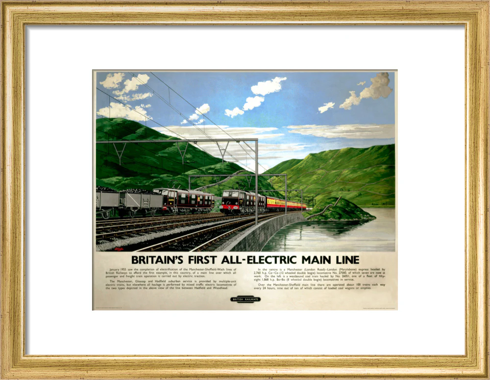 'Britain's First All-Electric Main Line', BR poster, 1955. - Image 76